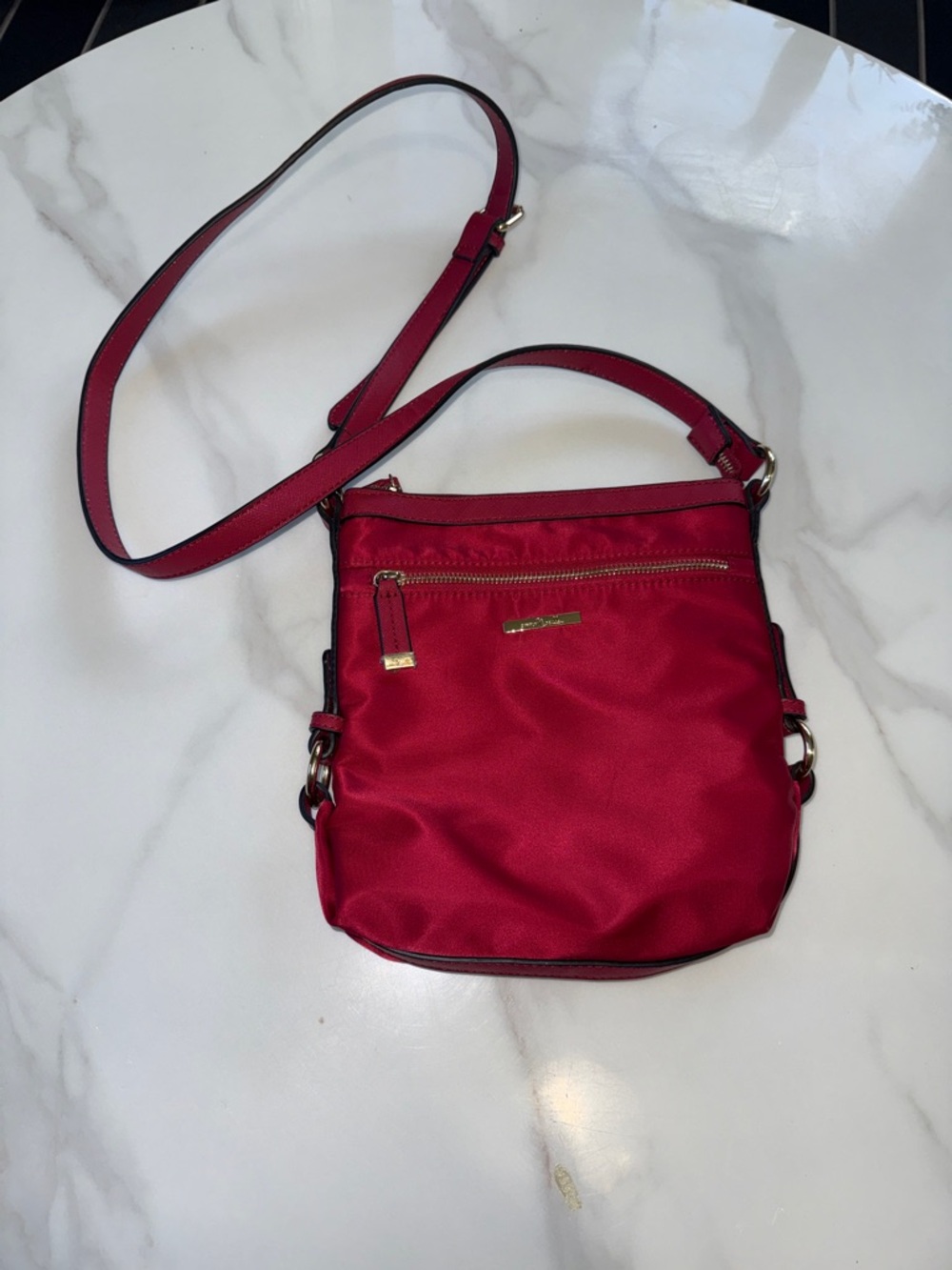 Simply Noelle Red Crossbody with Gold Hardware